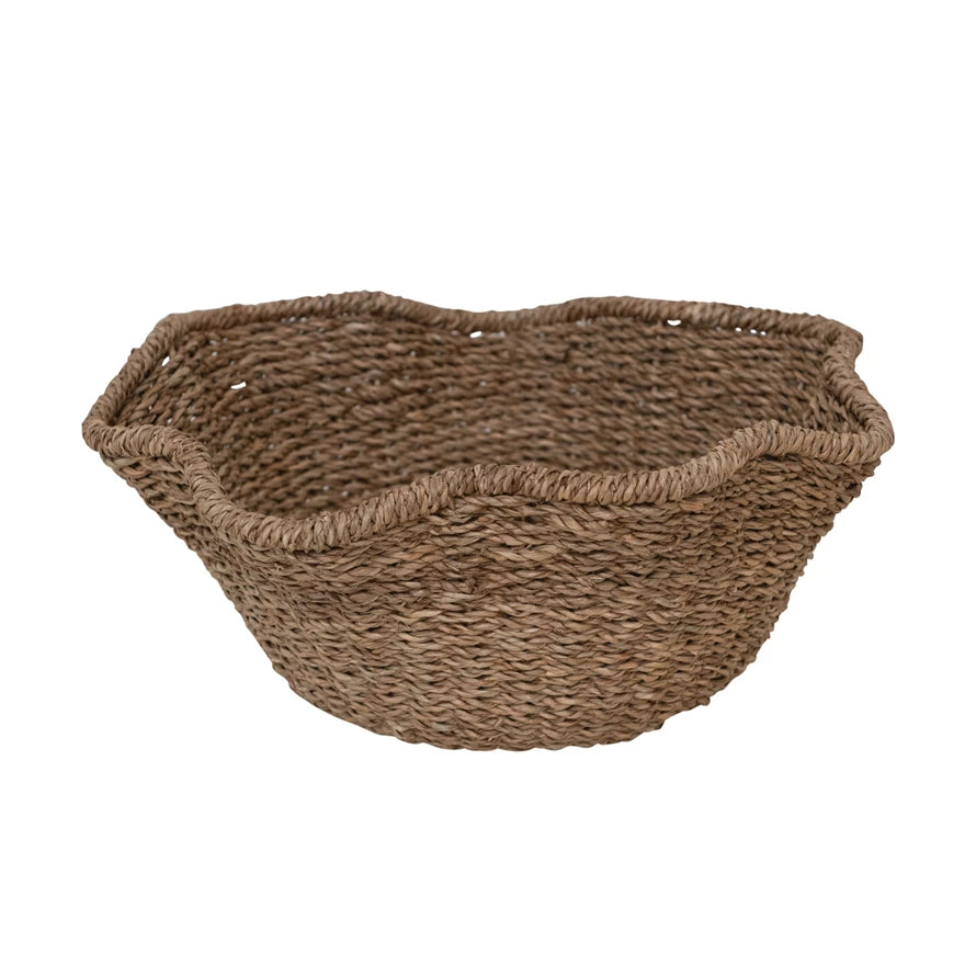 Woven  Bankuan & Rattan Ruffled Bowl