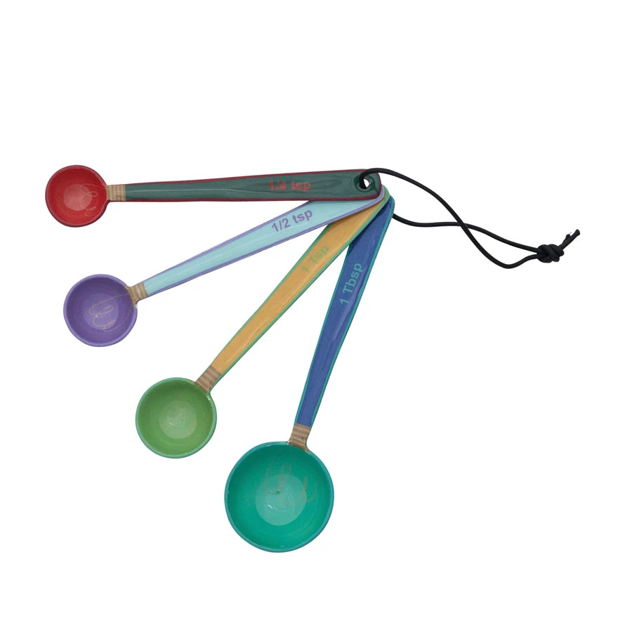 S/4 Enameled S/S Measuring Spoons | Brights