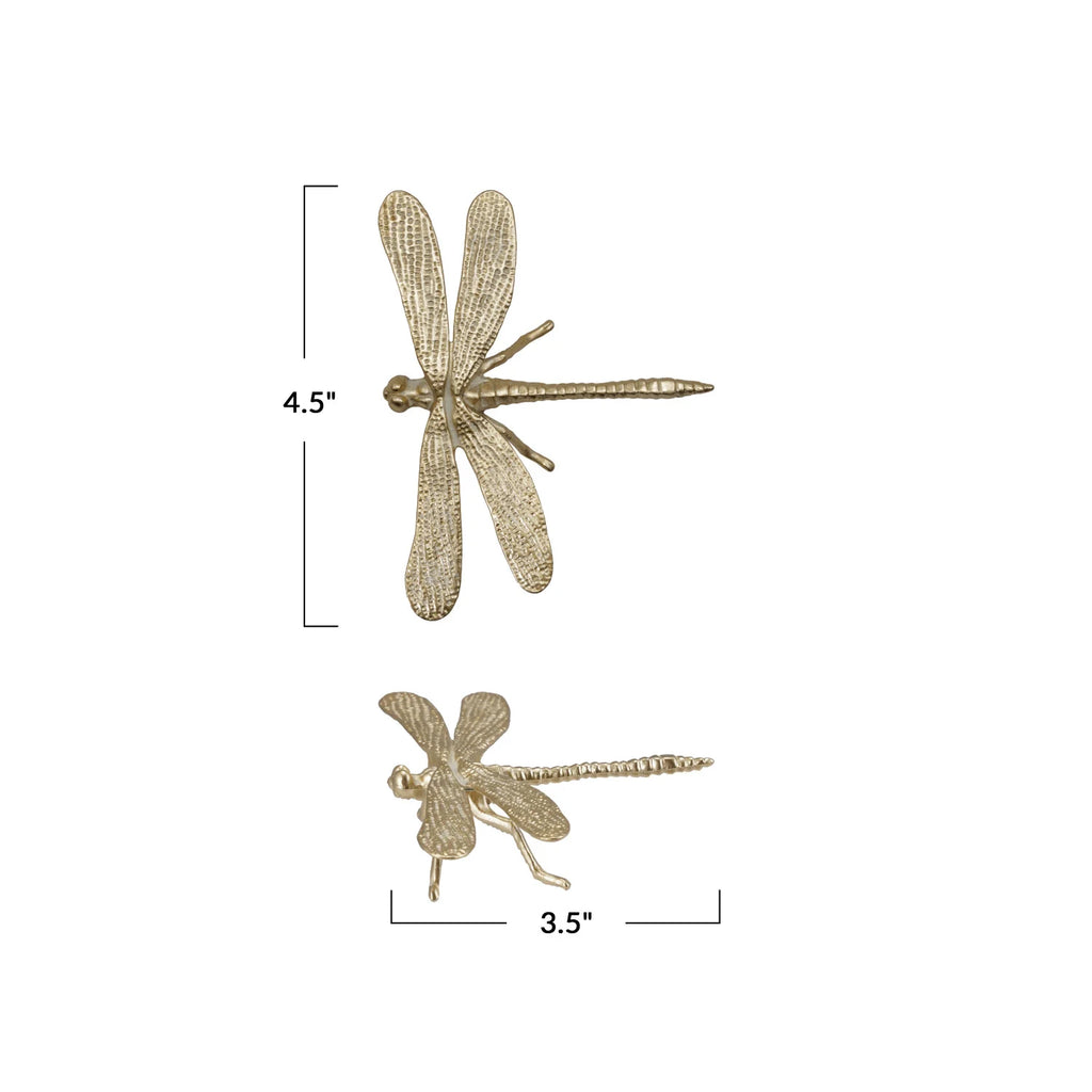 Gold Finish Pewter Dragonfly