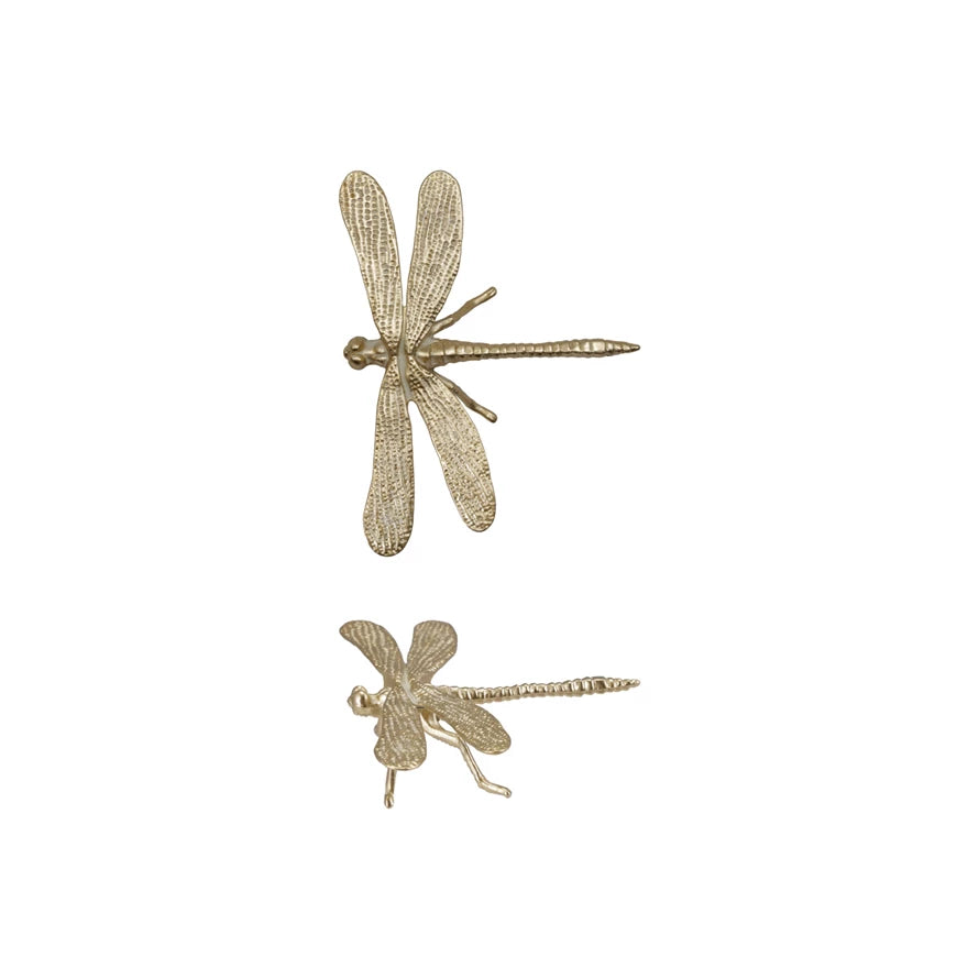 Gold Finish Pewter Dragonfly
