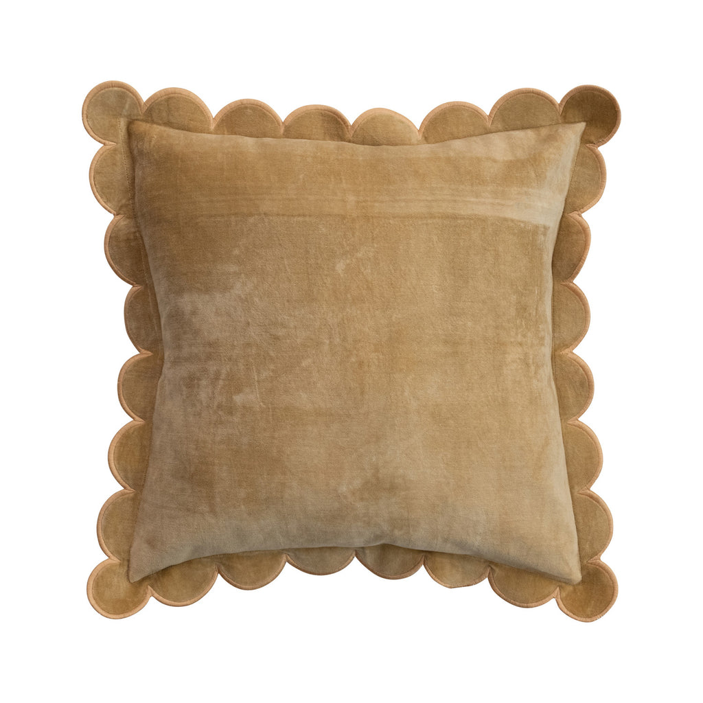 Velvet Scalloped Accent Pillow