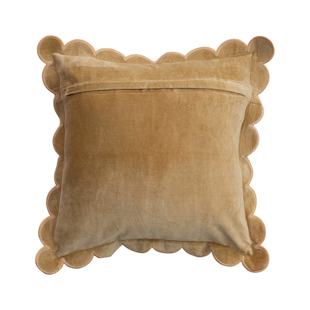 Velvet Scalloped Accent Pillow