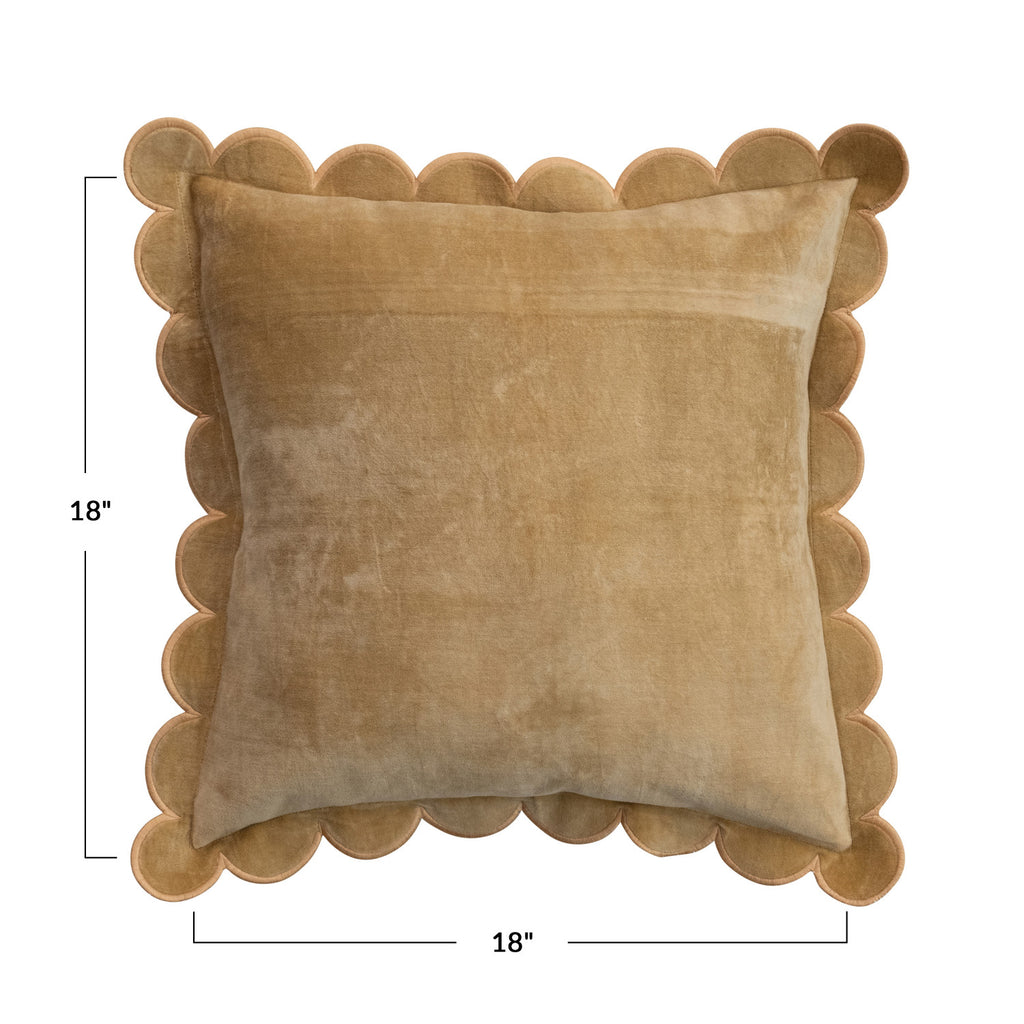 Velvet Scalloped Accent Pillow