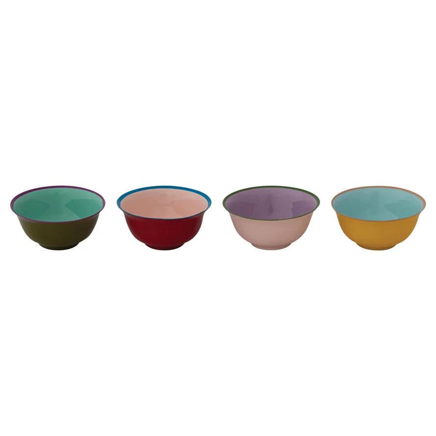 Enameled S/S  Pinch Pot w/Colored Edge