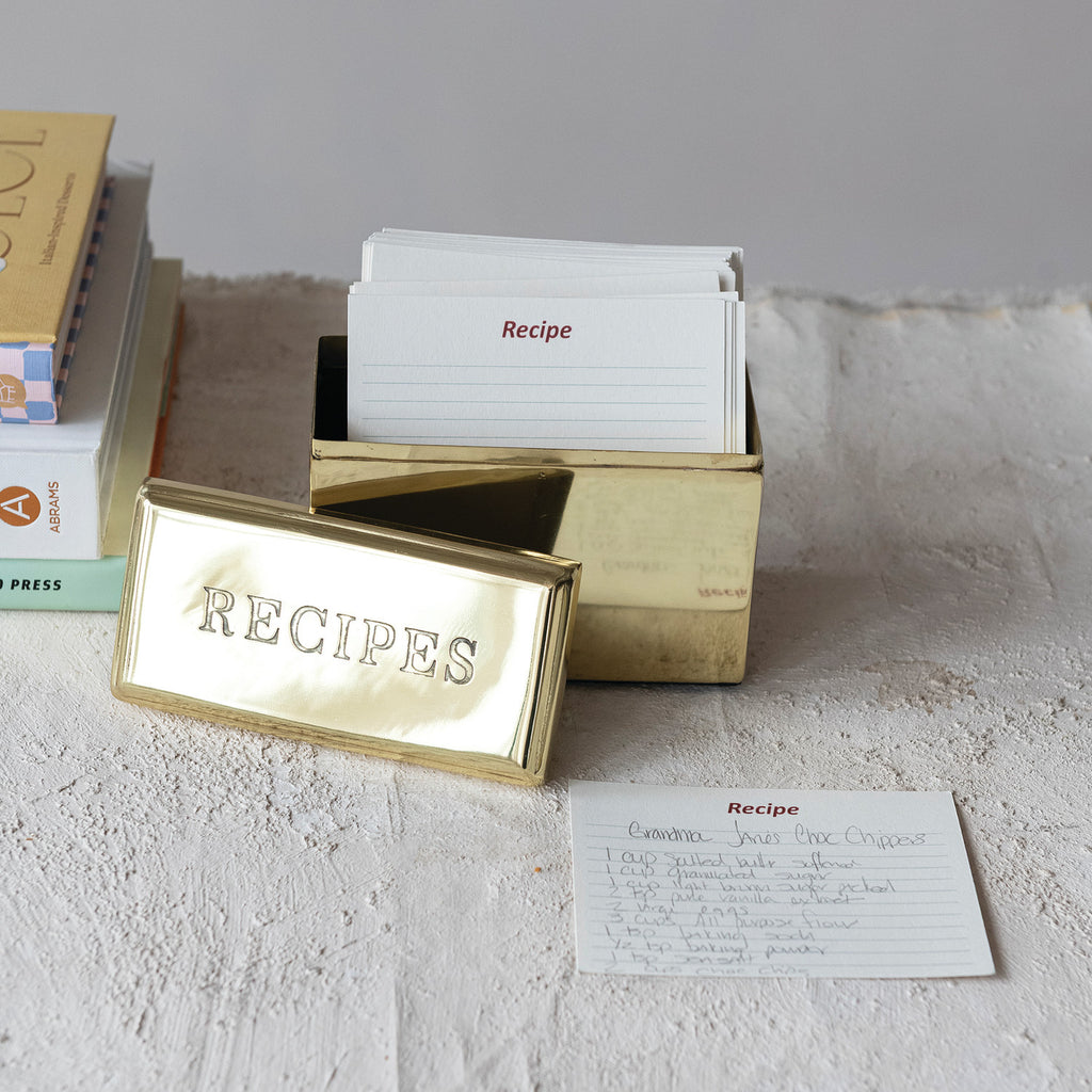 Gold Finish  "Recipes" Box
