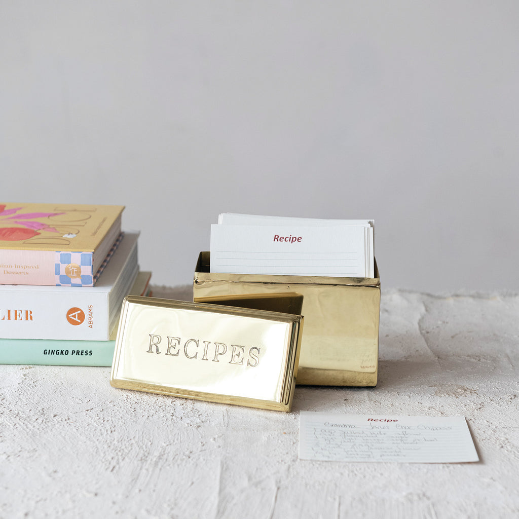 Gold Finish  "Recipes" Box