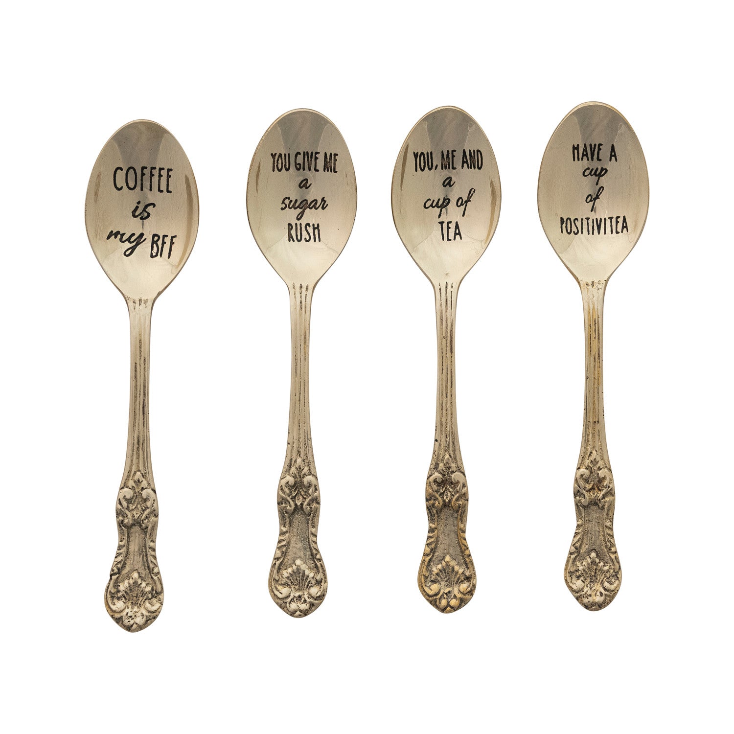 Embossed Brass Spoon w/Etched Saying
