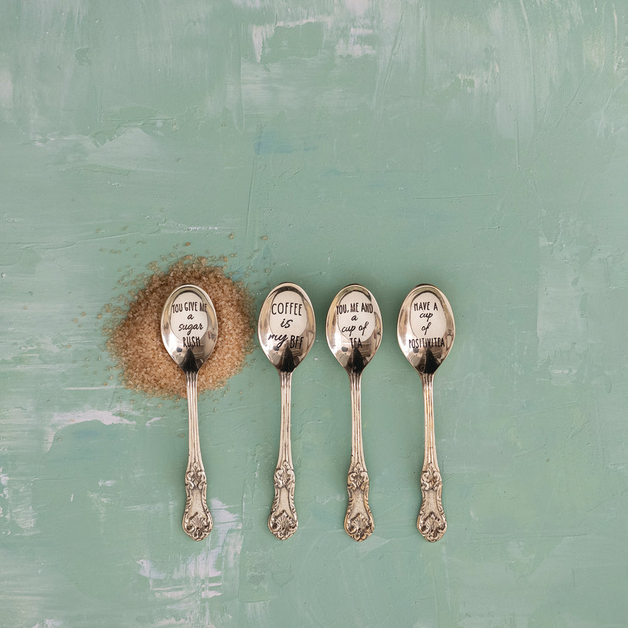 Embossed Brass Spoon w/Etched Saying