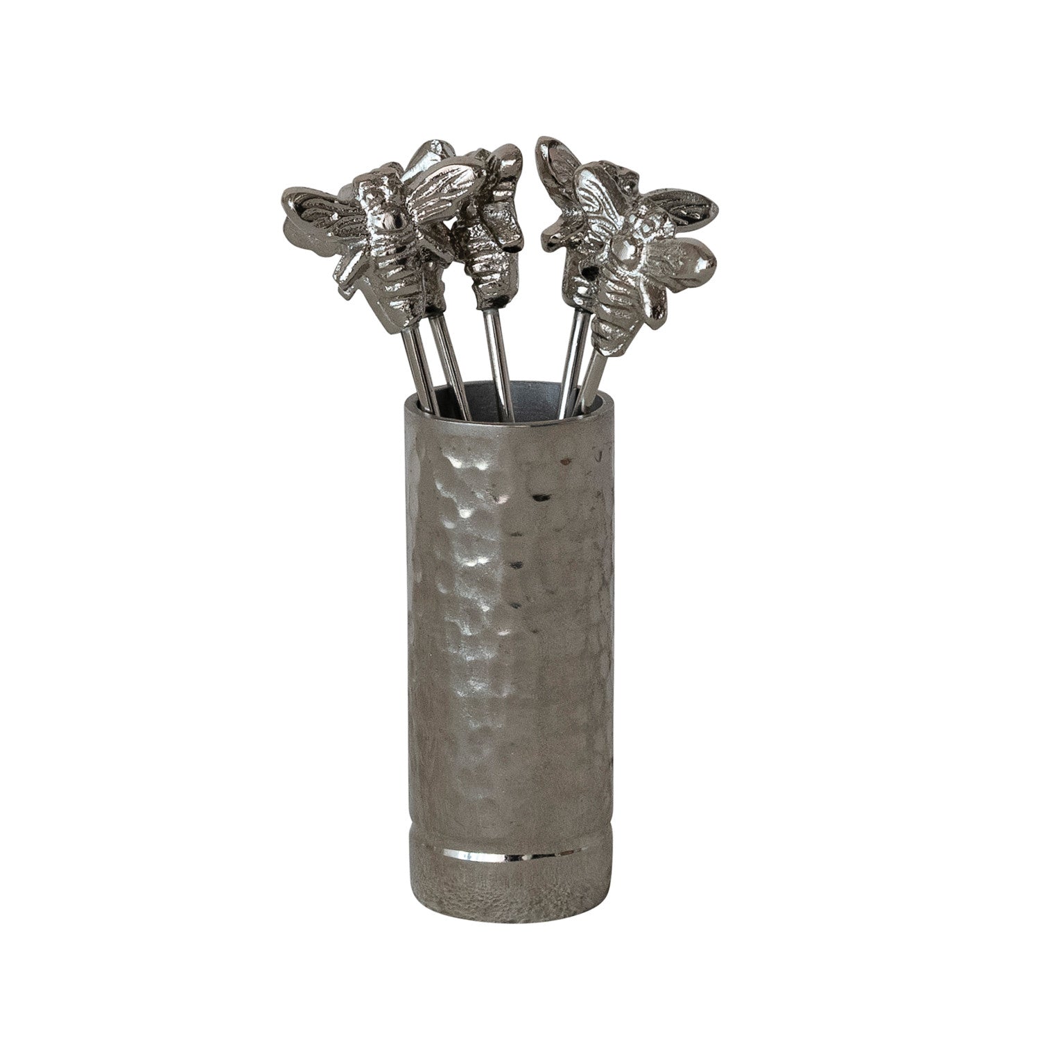 Boxed Aluminum Holder & Appetizer Picks w/Bee Handles