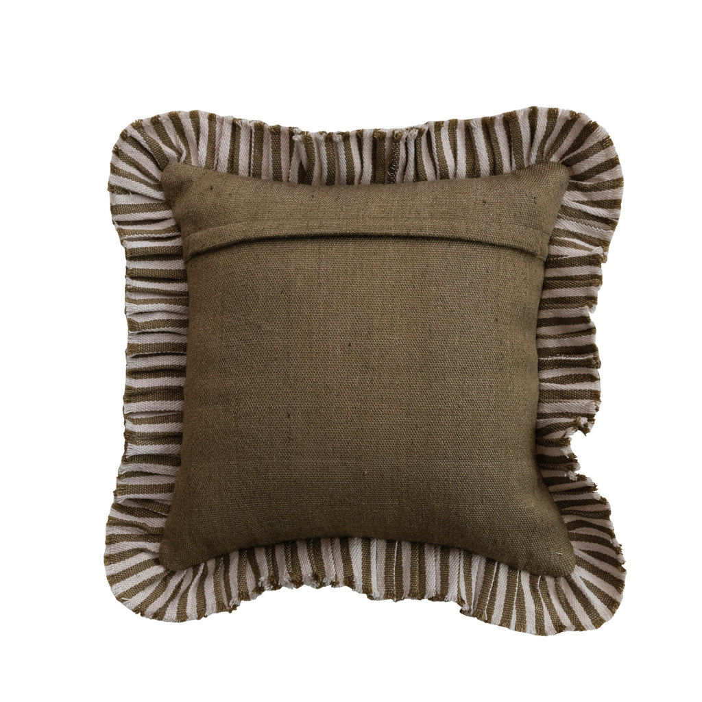 Pillow w/Stripes & Ruffle