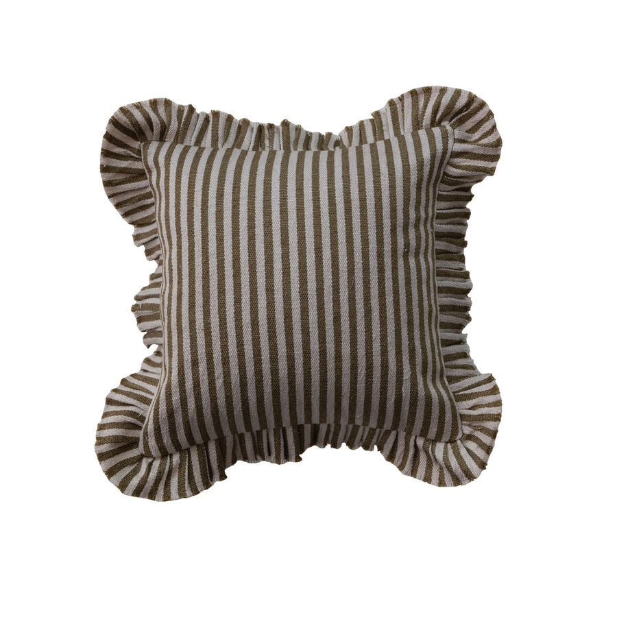 Pillow w/Stripes & Ruffle