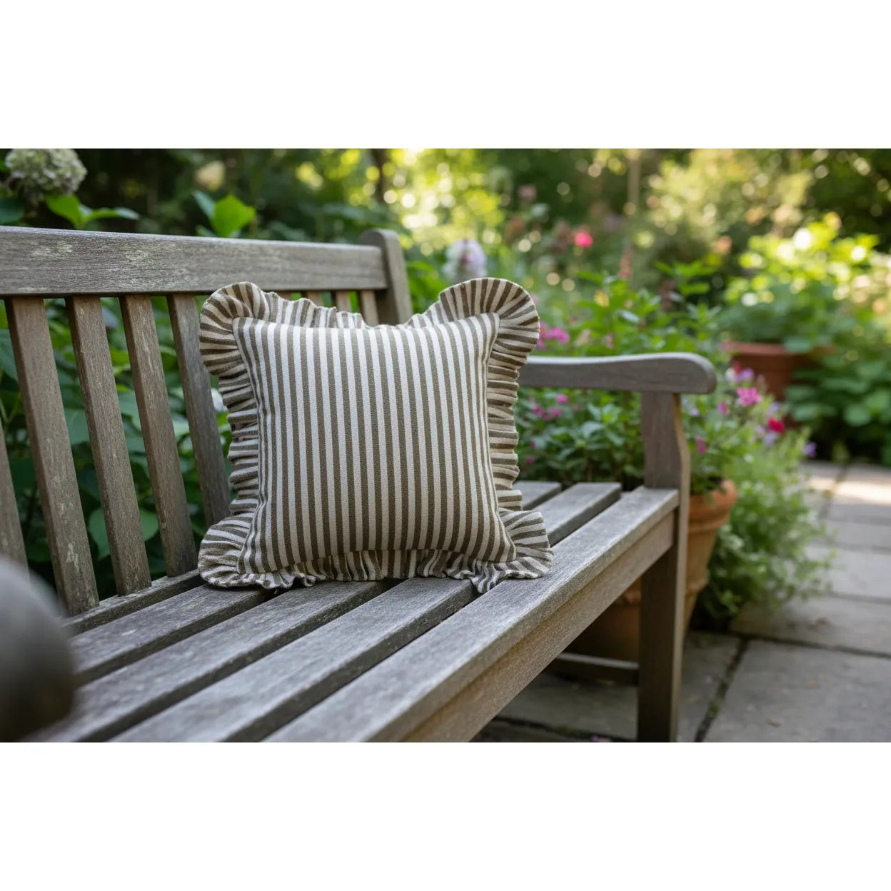 Pillow w/Stripes & Ruffle