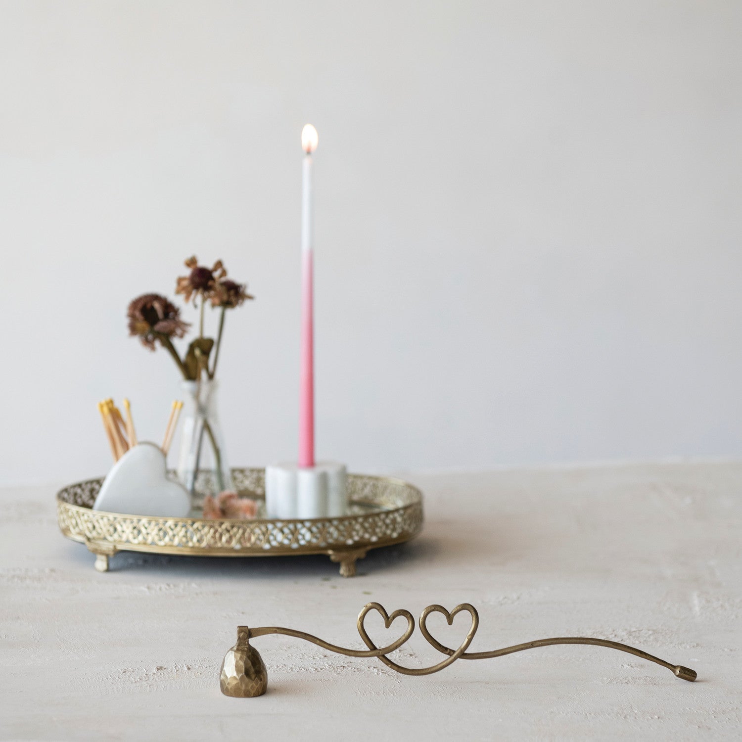 Heart Shaped Hand Forged Iron Candle Snuffer
