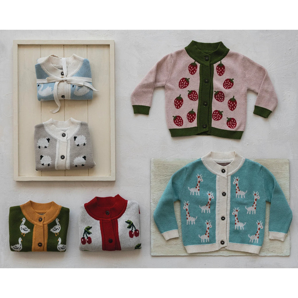 Baby Cardigan Sweater | Strawberries