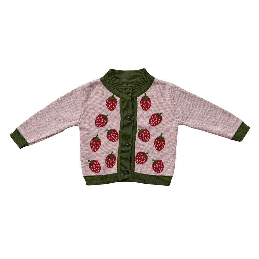 Baby Cardigan Sweater | Strawberries