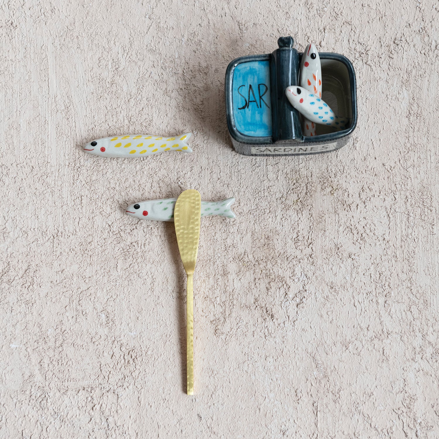 "Sardines" Can Shaped Container w/Utensil Rests