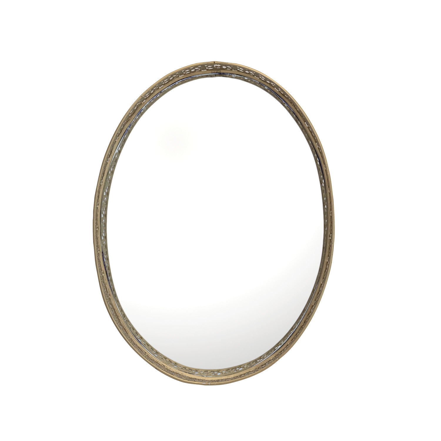 Oval Metal Filigree Footed Tray
