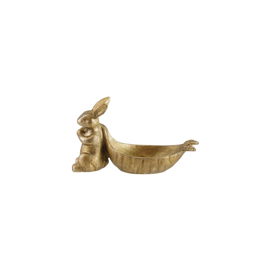 Pewter Rabbit w/Carrot Dish