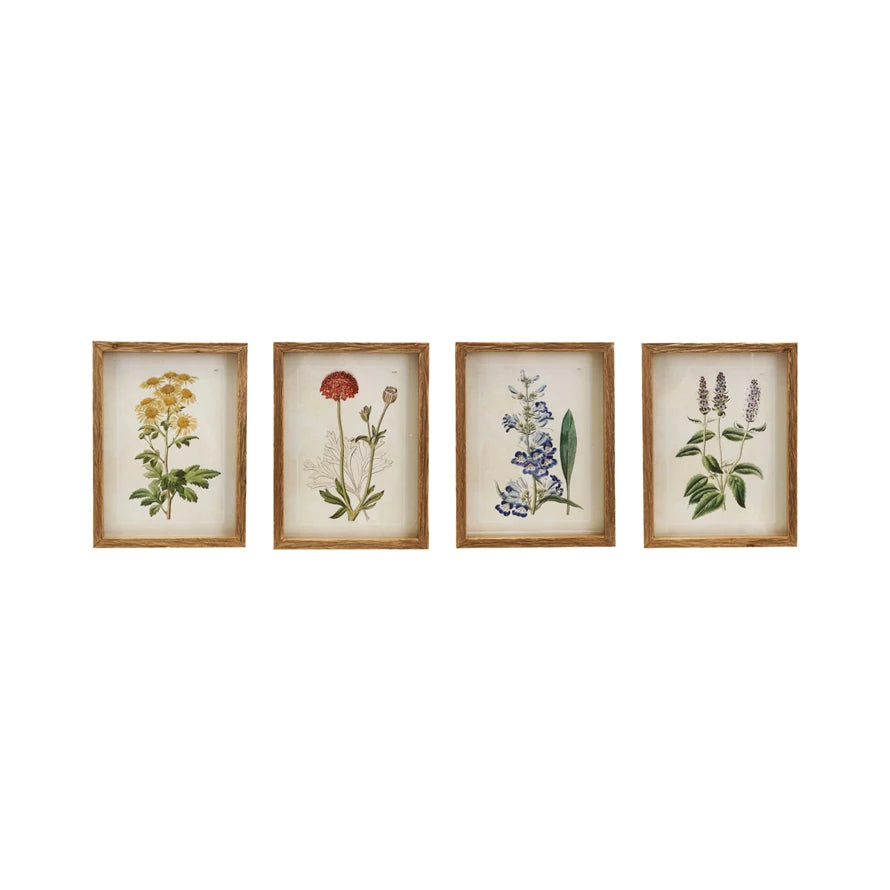 Botanical Wood Framed Wall Decor