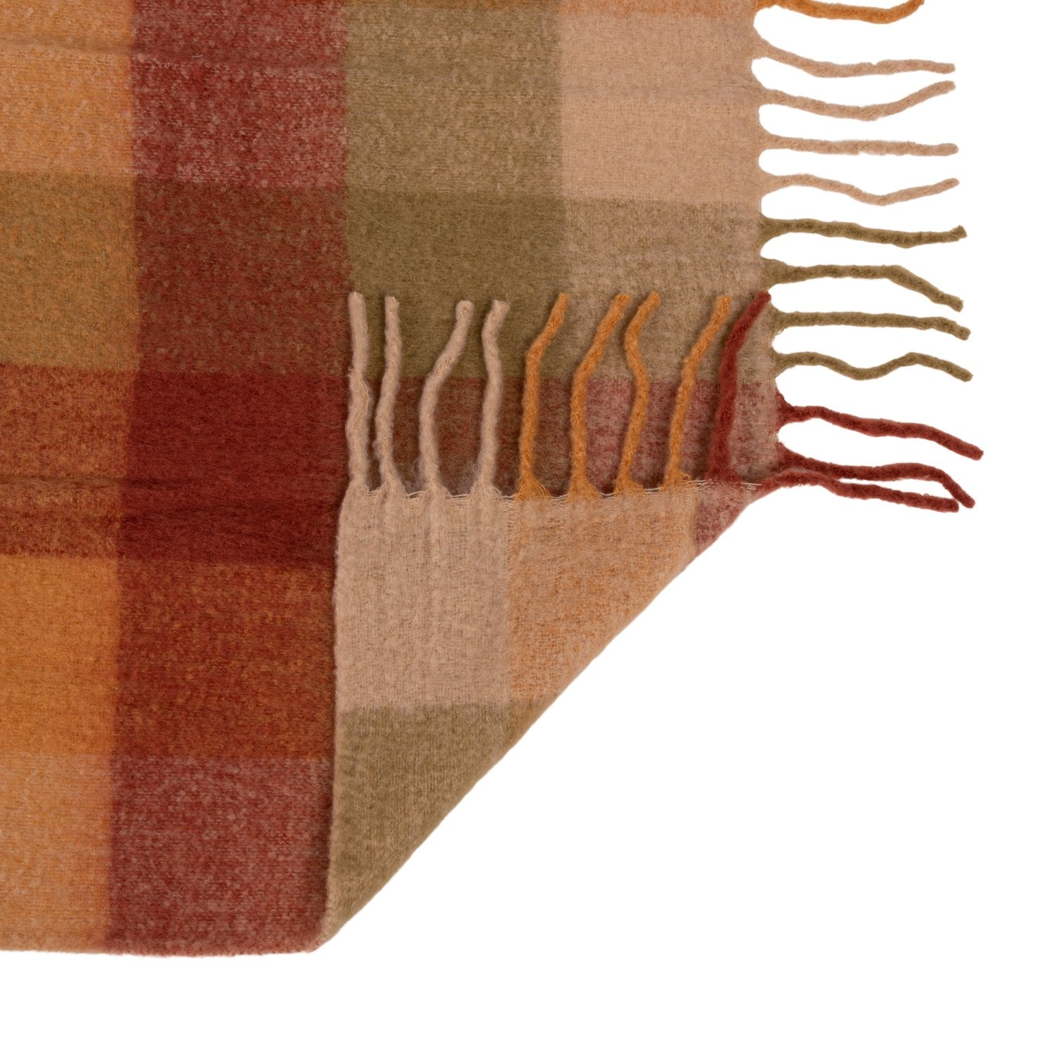 Plaid Fringed Throw Blanket