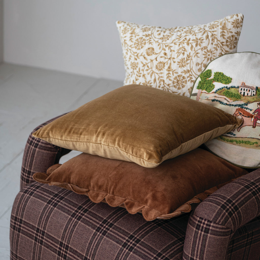 Kantha Floral Cotton Pillow