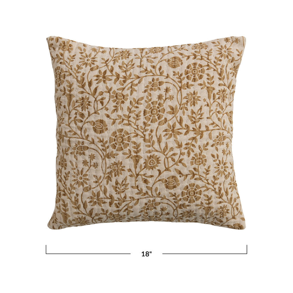 Kantha Floral Cotton Pillow