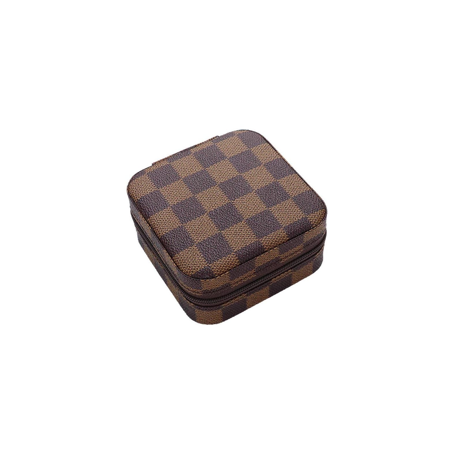 Checkered Jewelry Box | Brown