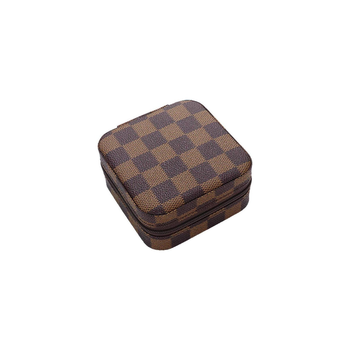 Checkered Jewelry Box | Brown