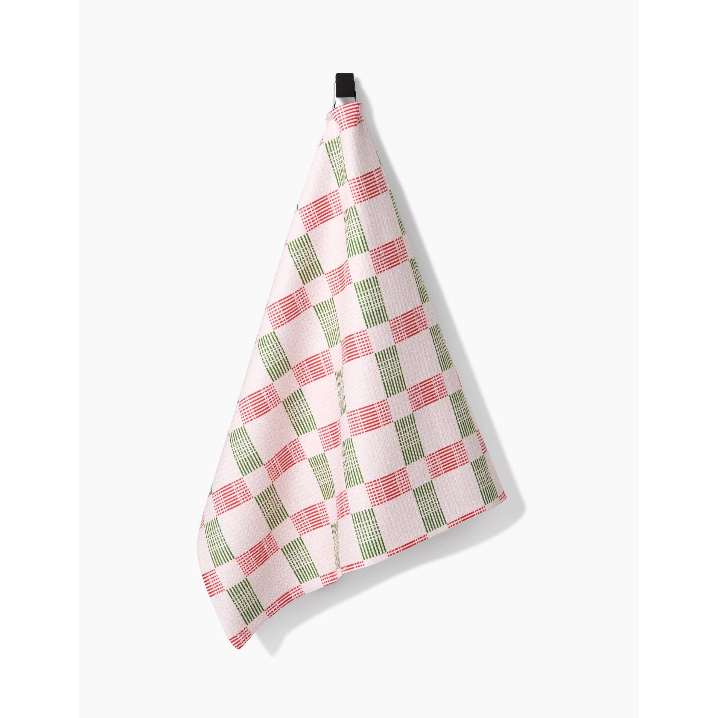 Geometry - Be Merry Plaid Tea Towel