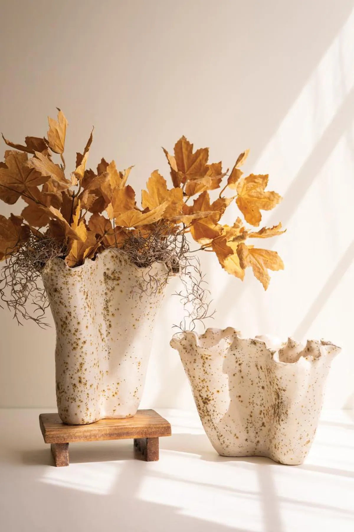 Ceramic Rustic Edge Speckle Vase