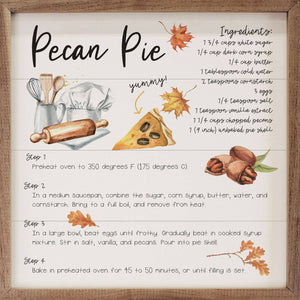 Recipe Framed Art | Pecan Pie