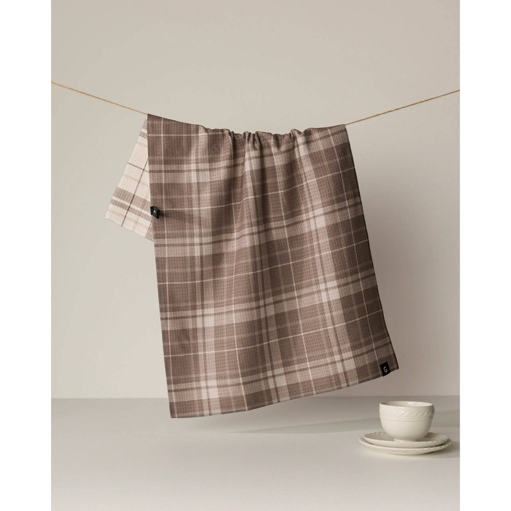 Geometry - Oat Plaid Luxe Kitchen Towel