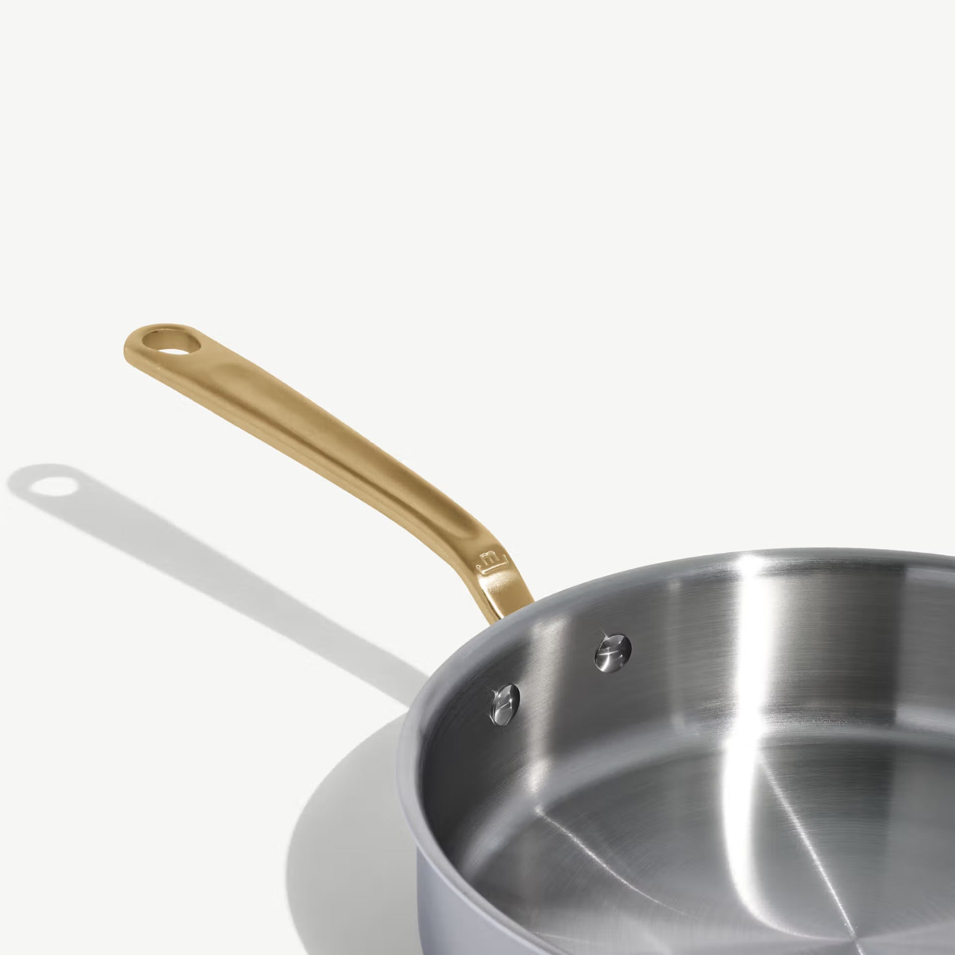 Stainless Clad Saute Pan | Antique Brass Handle
