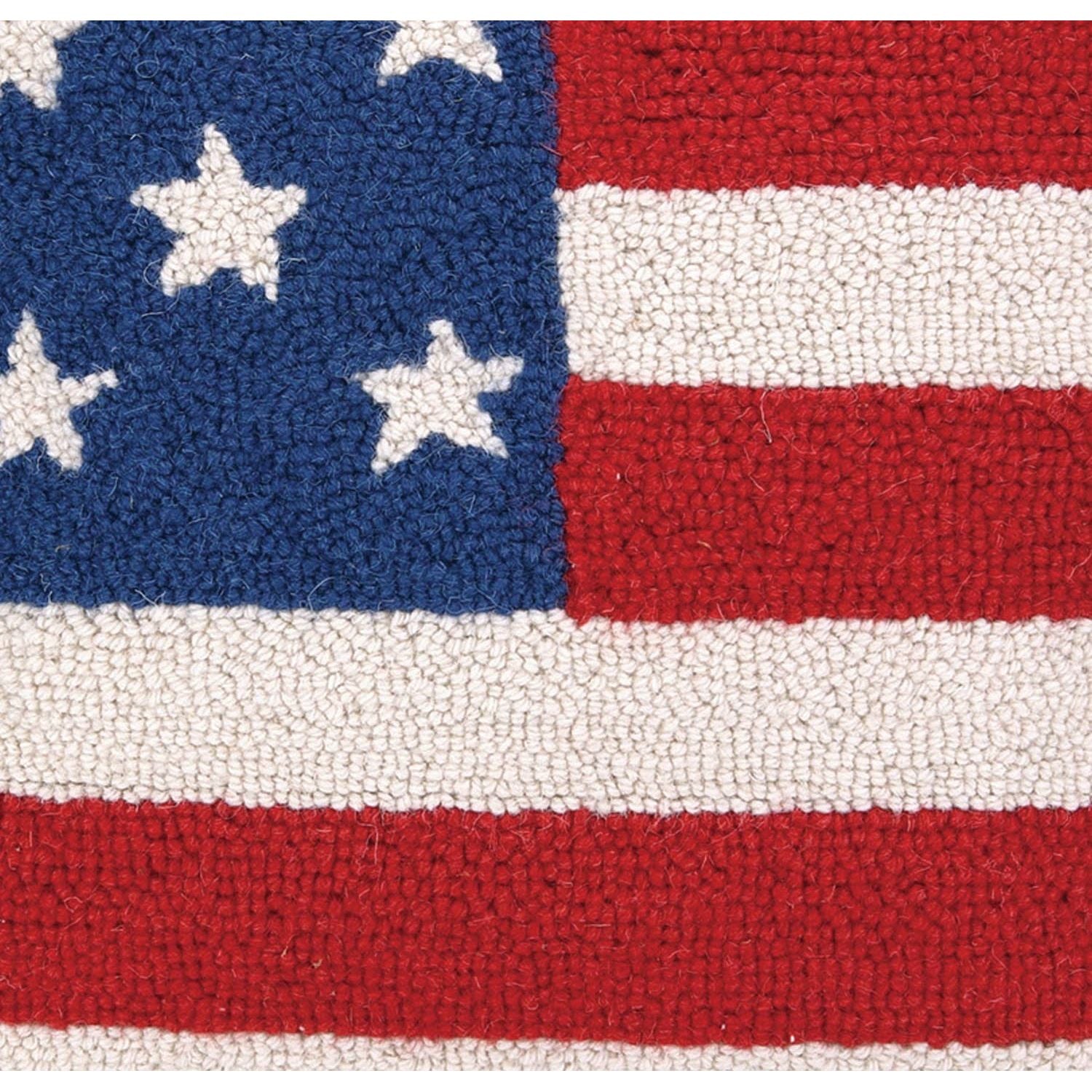 Peking Handicraft - USA American Flag Red White and Blue Hook Pillow