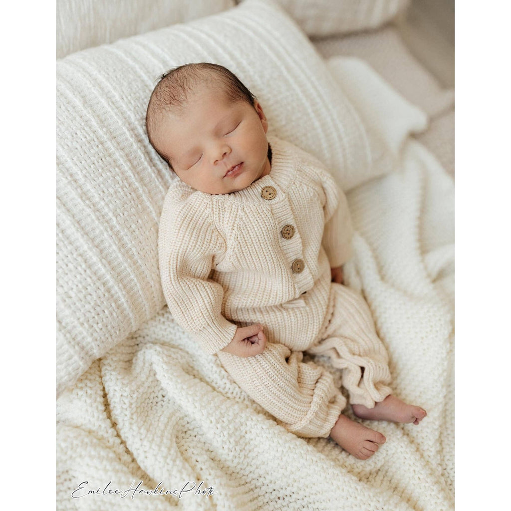 Harper Baby Knit Romper Jumpsuit | Speckled Oregano