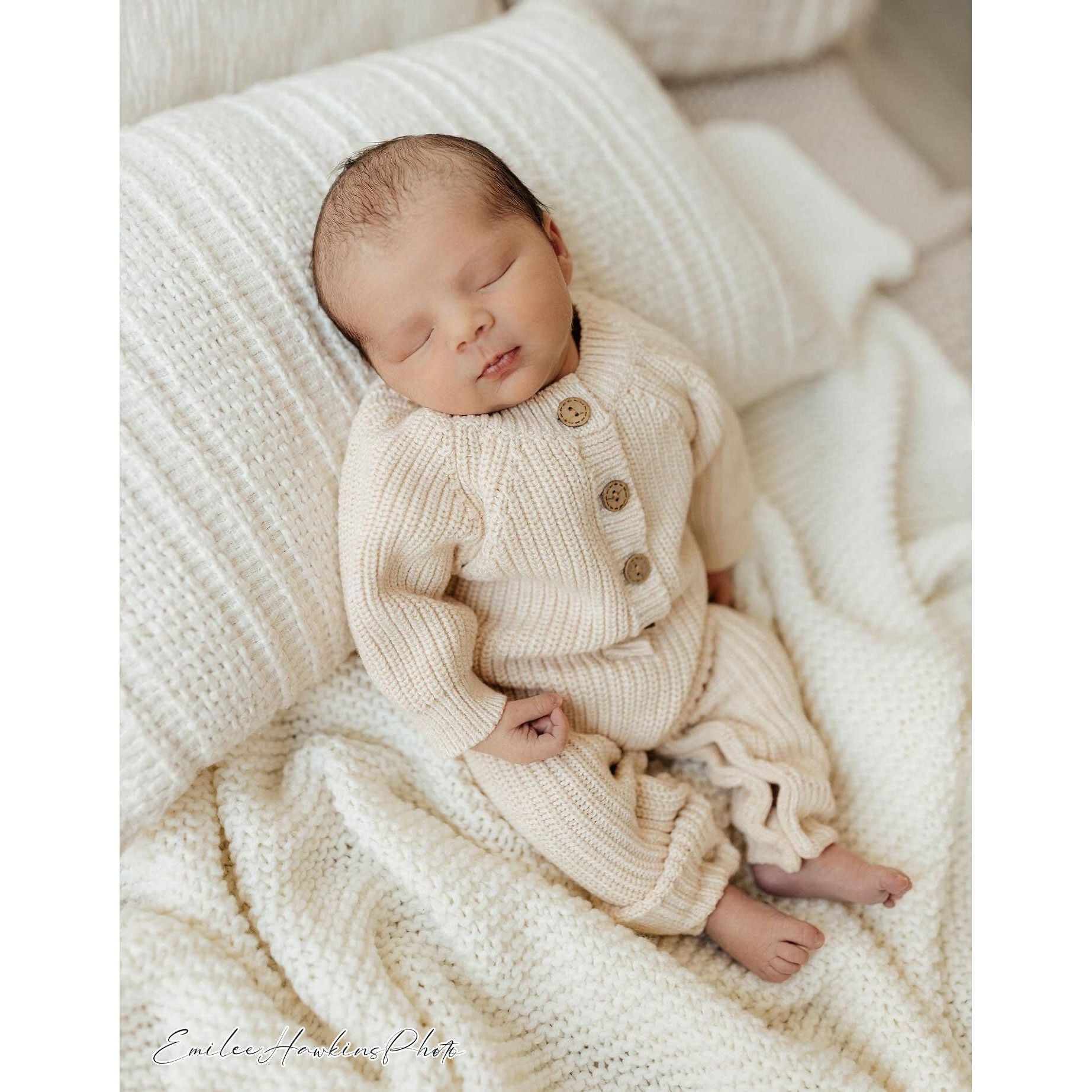 Harper Baby Knit Romper Jumpsuit | Rice