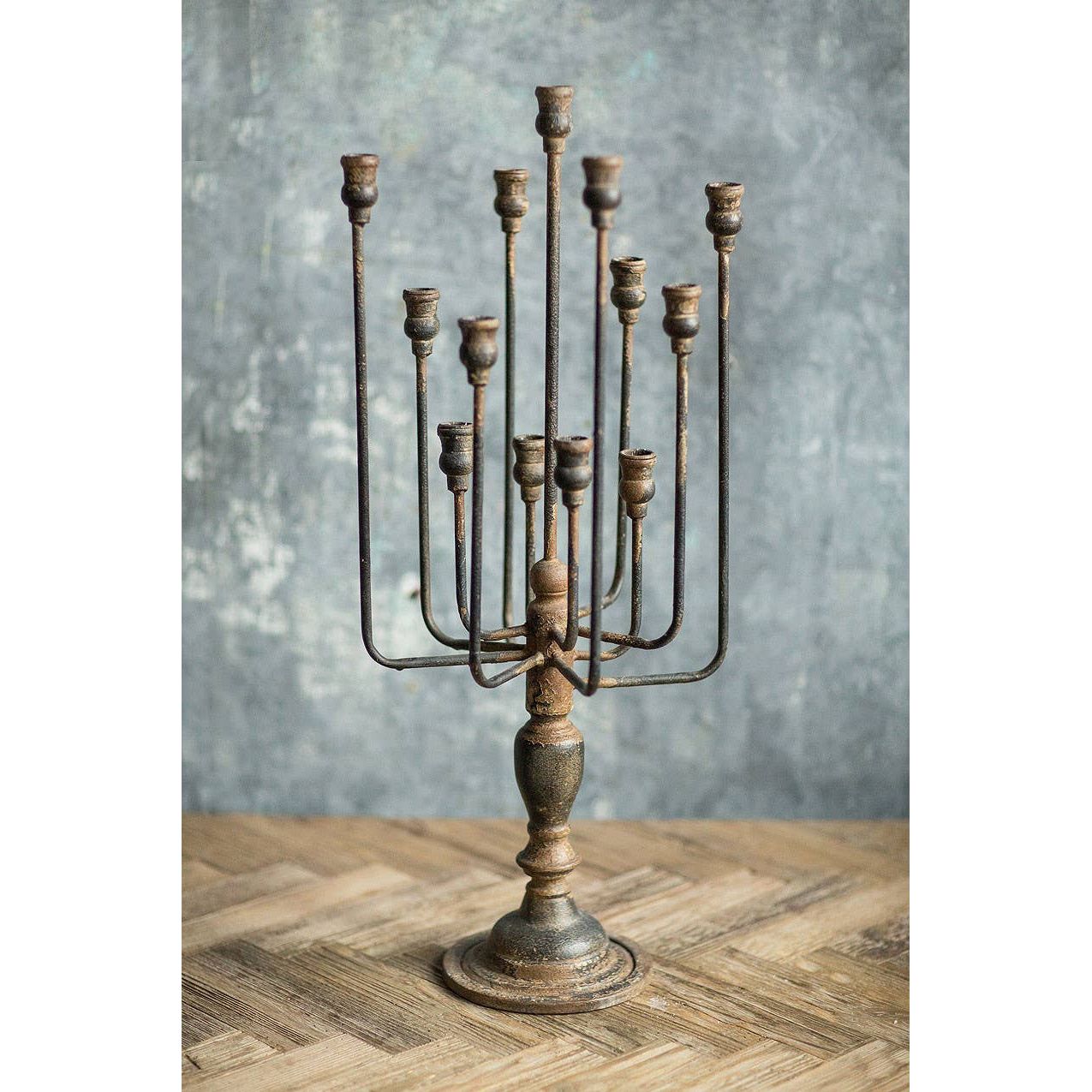Black 13-Candle Iron Candelabra