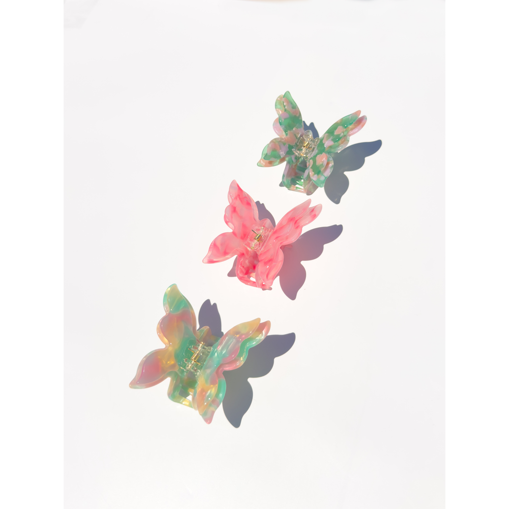 Flutter Butterfly Hair Claw Clip | Mossy Pink