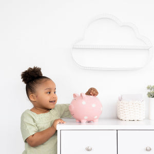 Polka Dot Piggy Bank | Gray