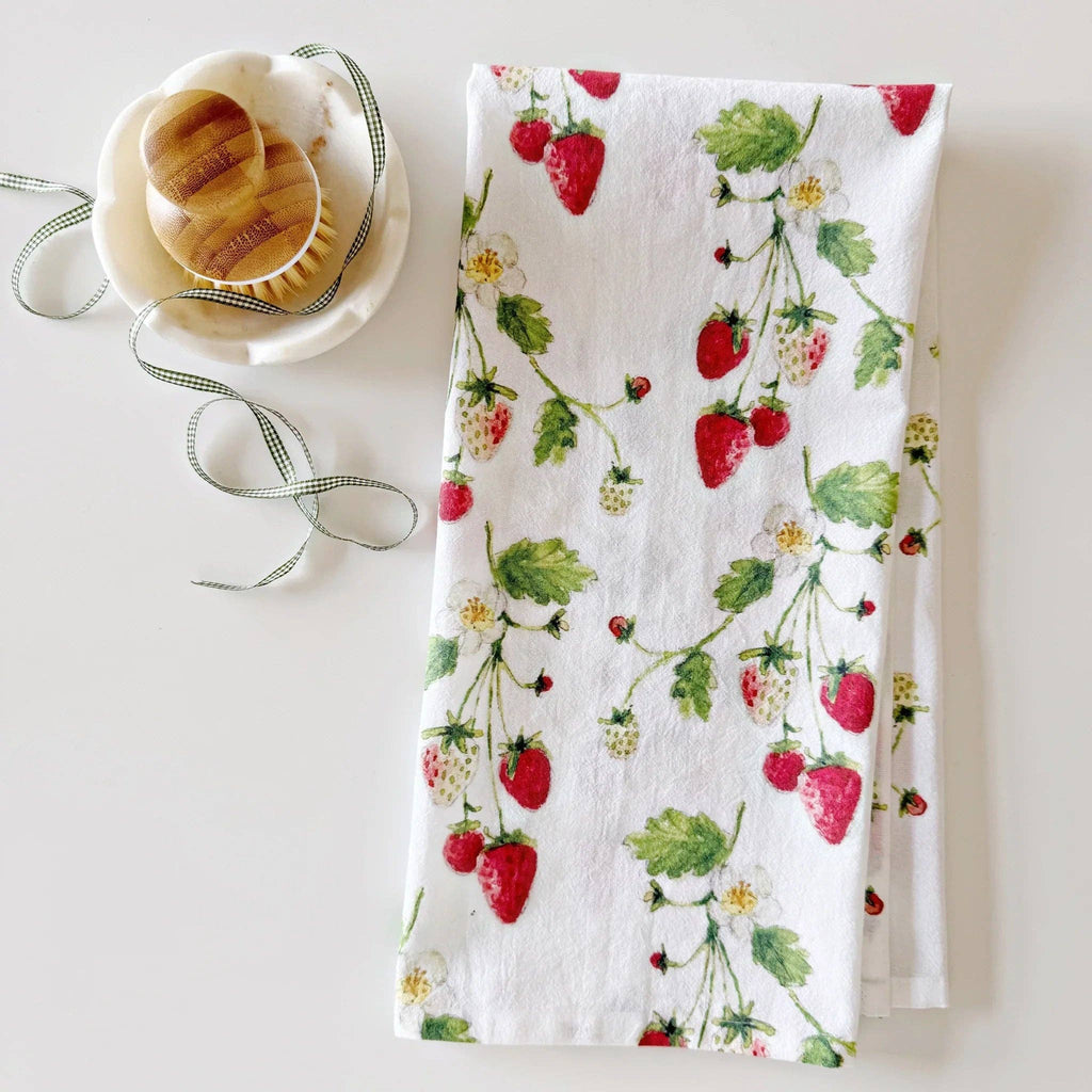 Cotton Flour Sack Tea Towel | Strawberry