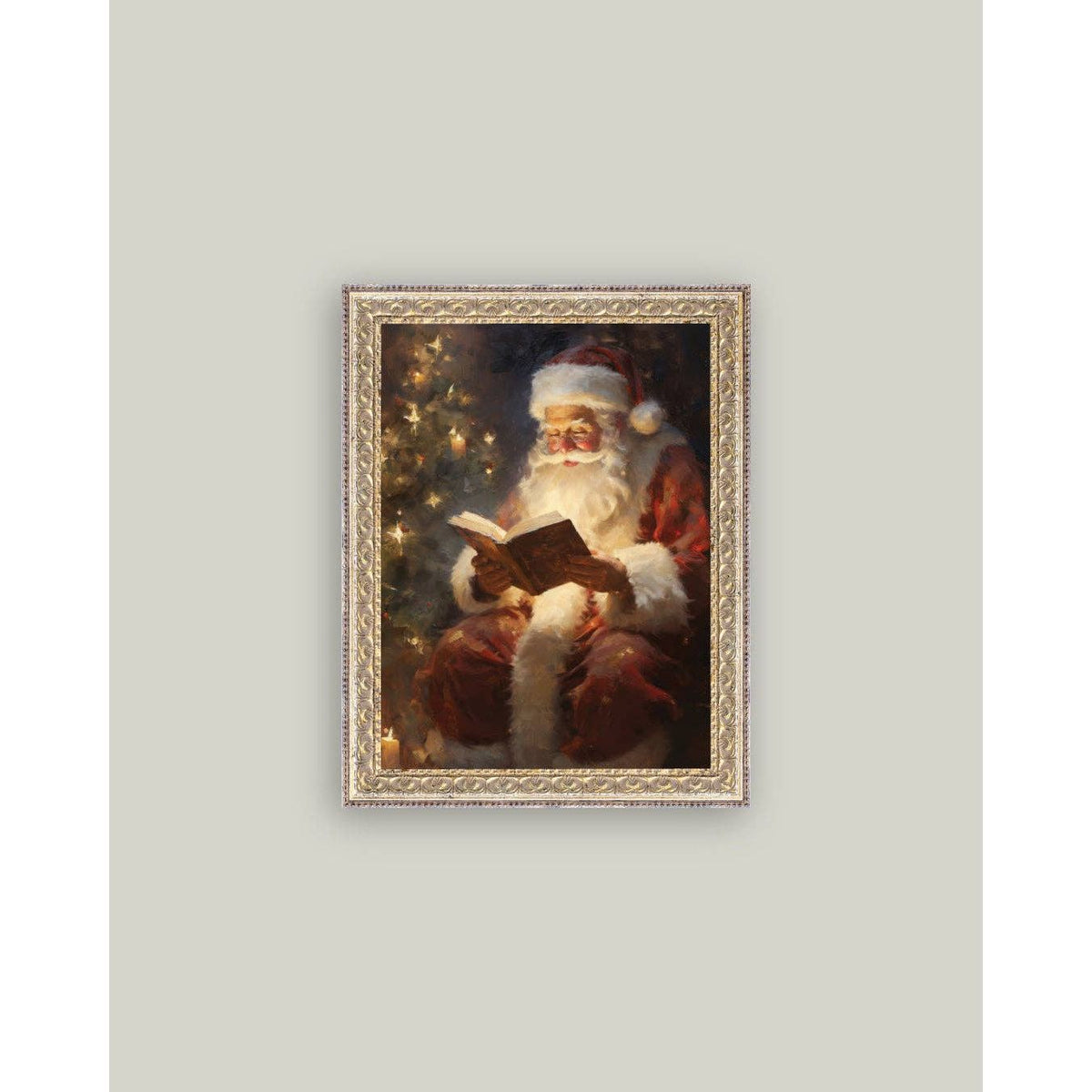 Classic Santa Framed Antique Art | 8 x 10