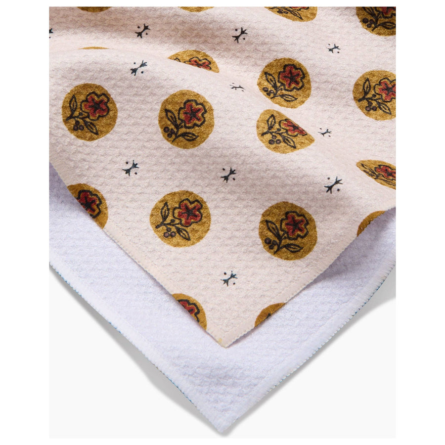 Geometry - Artisanal Floral Cream Tea Towel