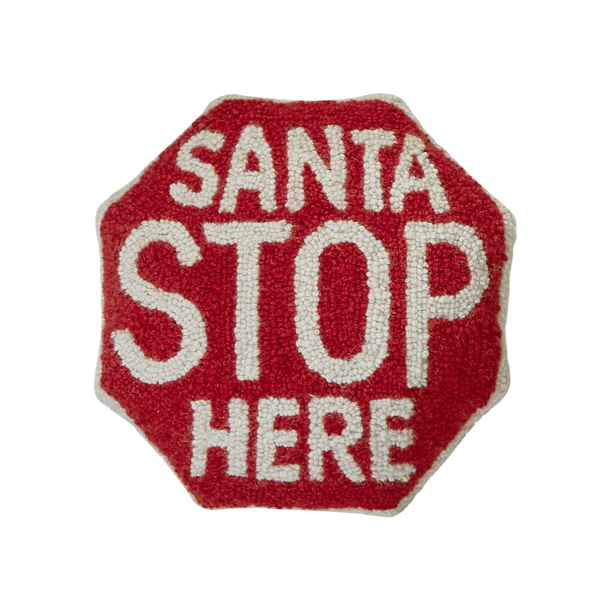 Shaped Santa Stop Sign Hook Pillow