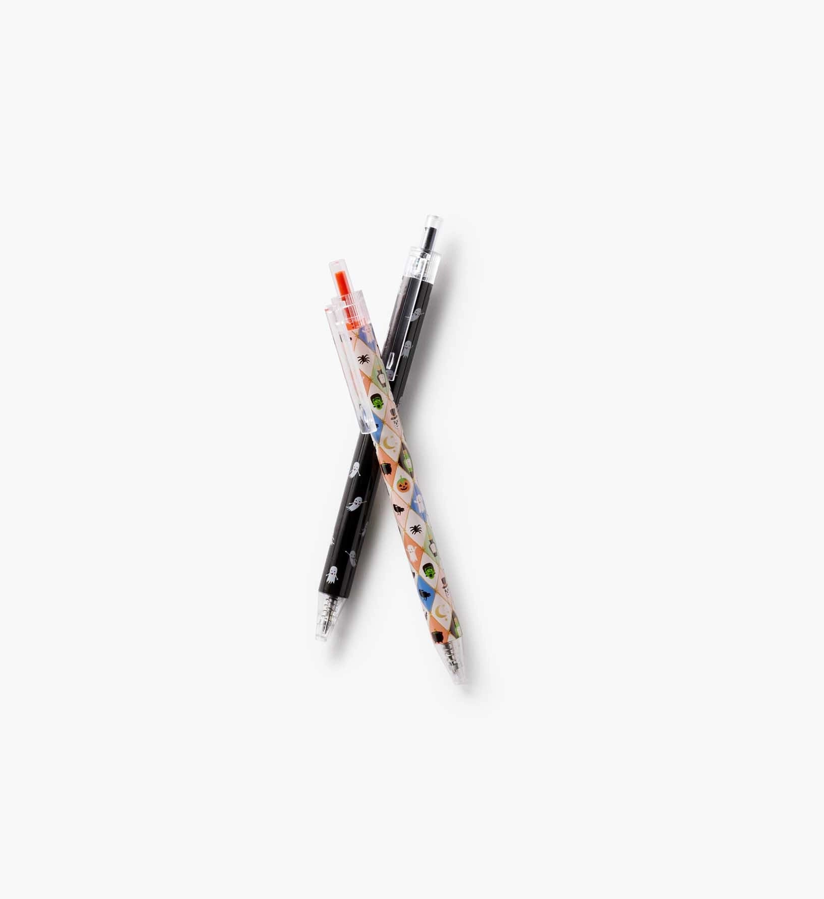 S/2 Halloween Argyle Gel Pens