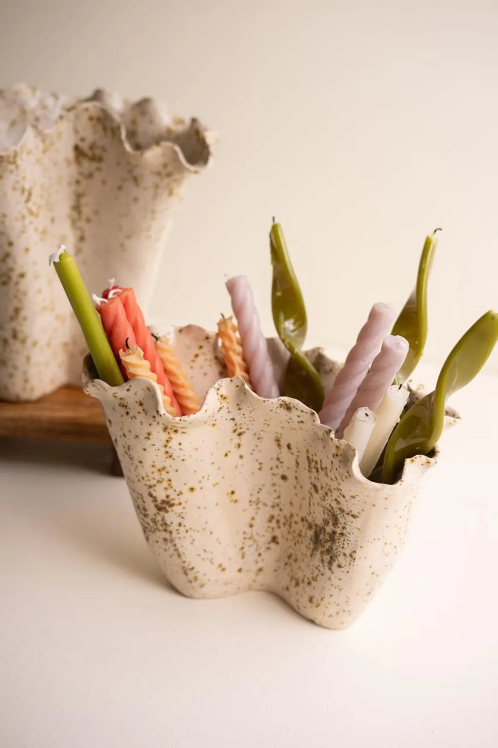 Ceramic Rustic Edge Speckle Vase