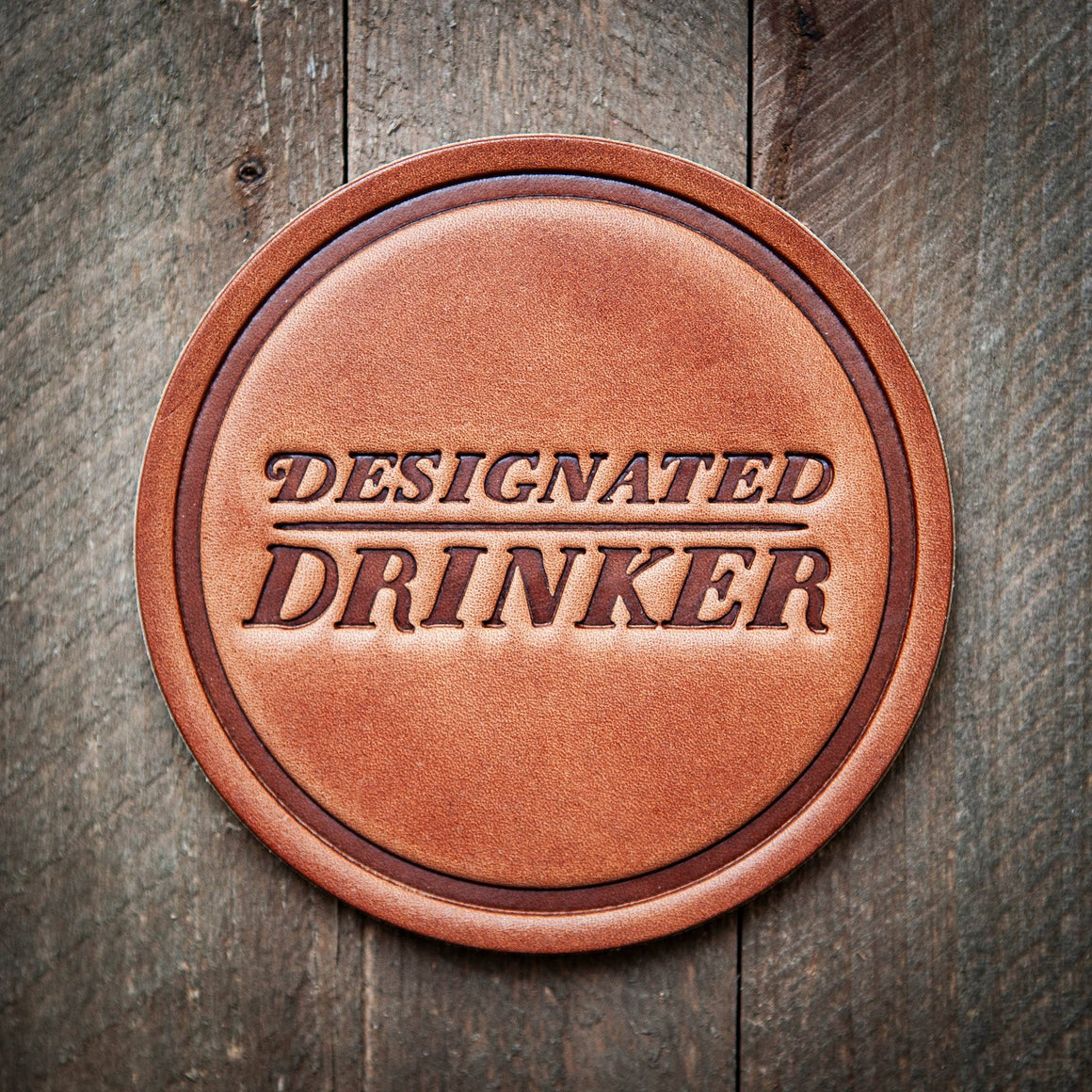 Leather Coaster - Designated Drinker