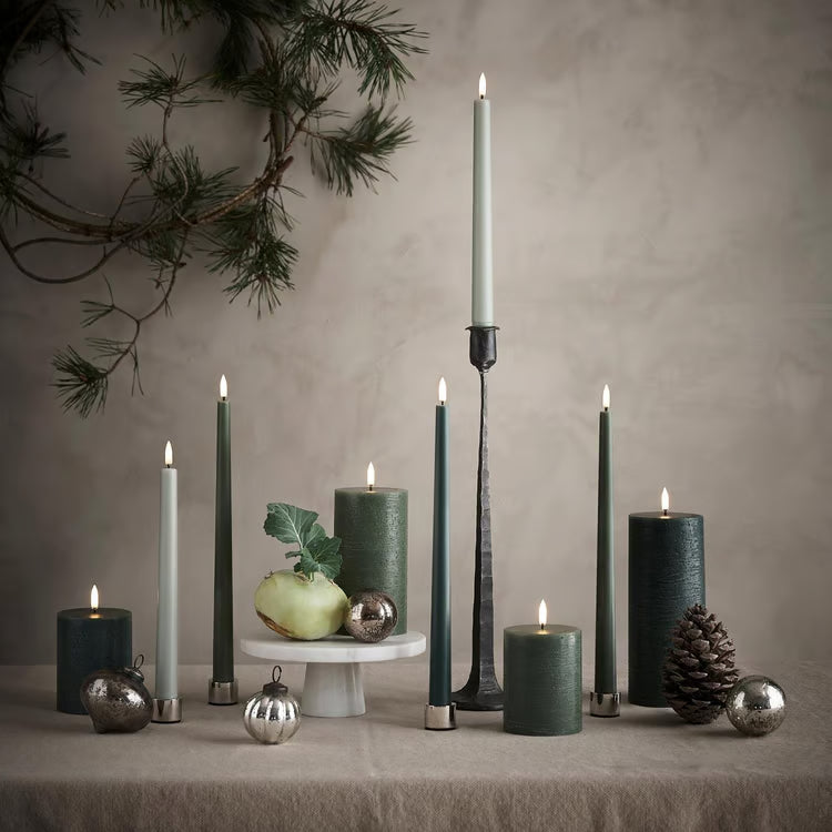Uyuni Pillar Candle | Olive Green (Rustic)