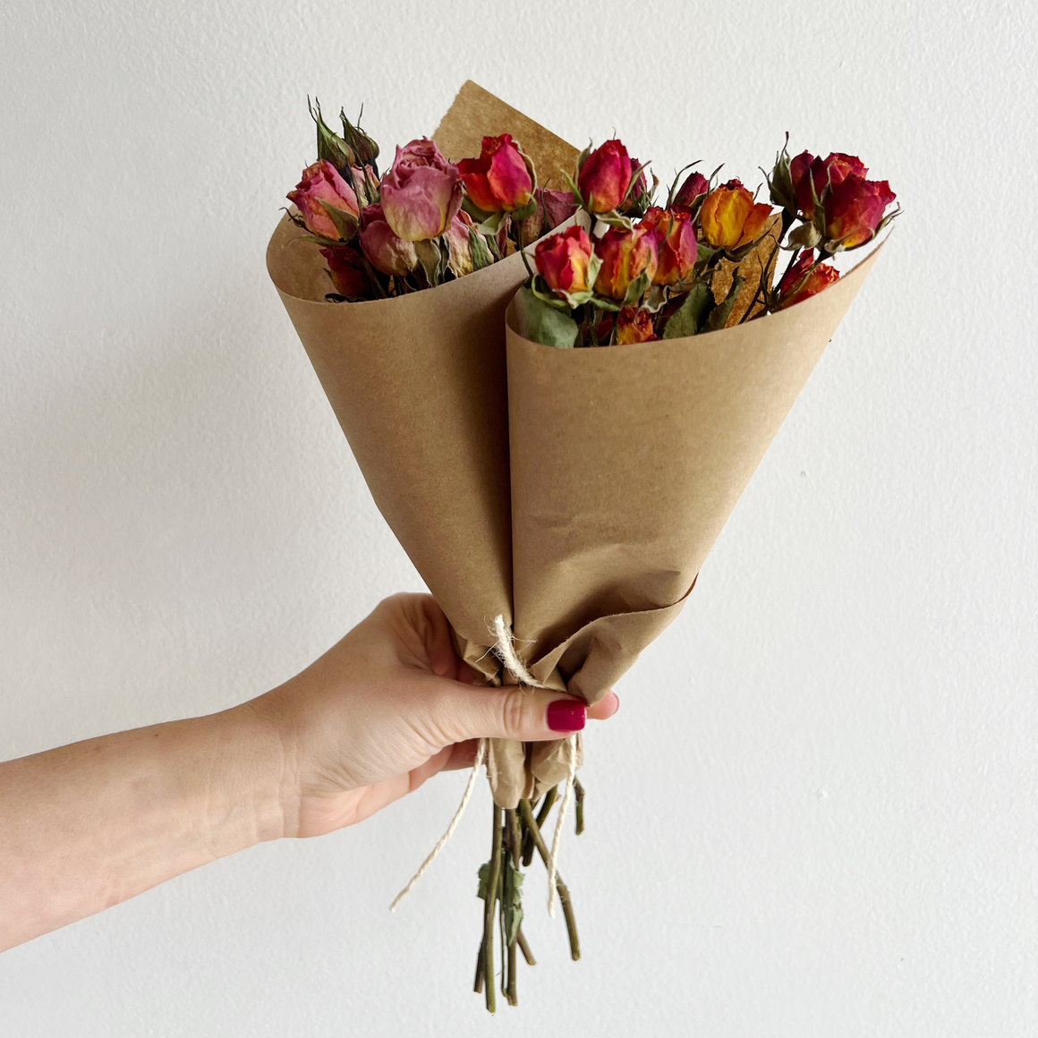 Dried Flower Bunch | Spray Rose - Orange
