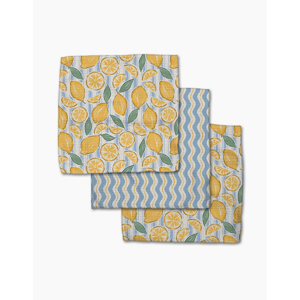 Geometry - Lemon Waves Dishcloth Set