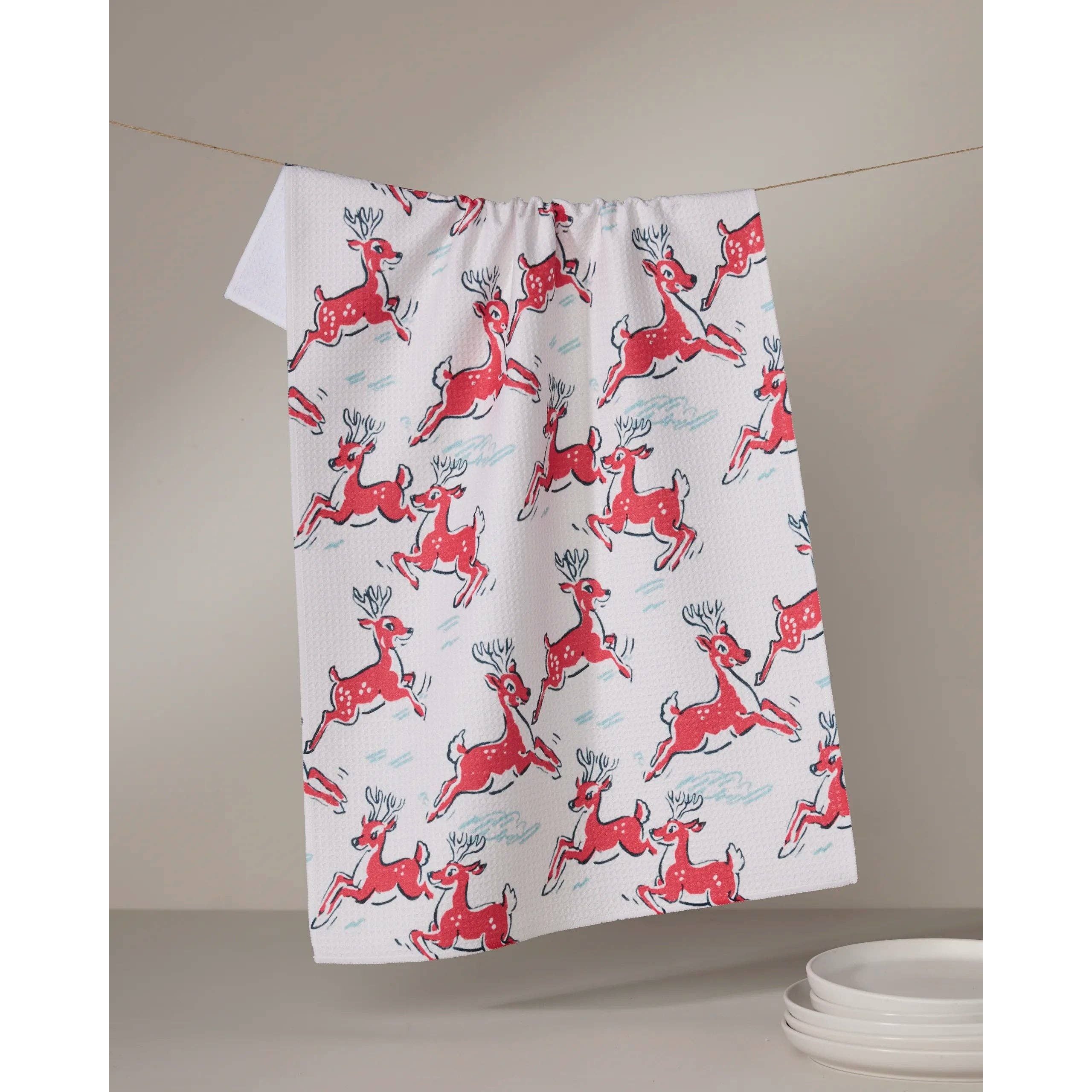 Geometry Tea Towel | Prancing Reindeer